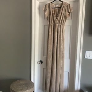 NWOT Baltic Born Athena Maxi Dress Gold Med-Tall